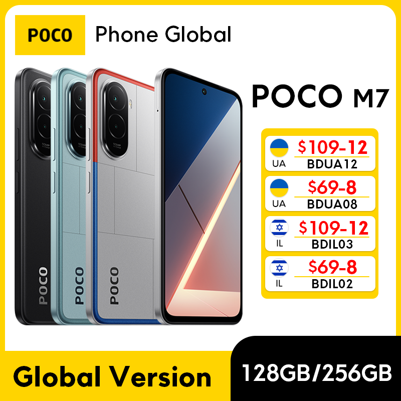   POCO M7 Global Version Smartphone Snapdragon 685 7000mAh battery Immersive 6.9" FHD+ Display NFC 33W Charging 