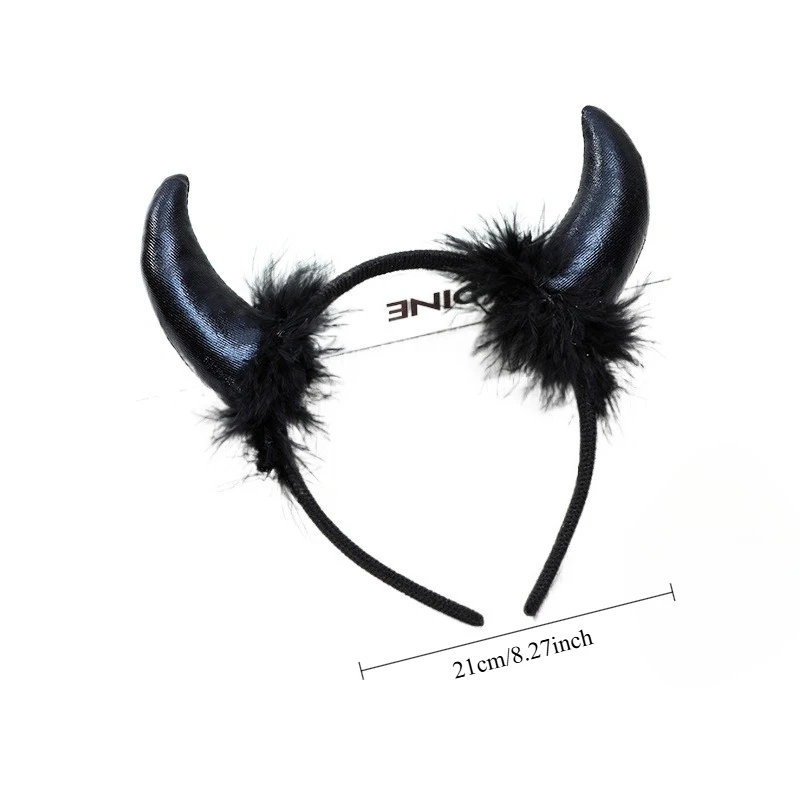 Dämon Stirnband Halloween Kinder Urlaub Party Kalb Horn Stirnband Tanz Cosplay Dress Up Requisiten Kopfbedeckung – Detail 6