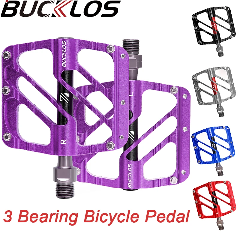 

BUCKLOS 3 Bearing MTB Pedals Road Mountain Bike Pedal High Strength Bicycle Platform Pedal Non-slip Bike Flat Pedals Bike Part