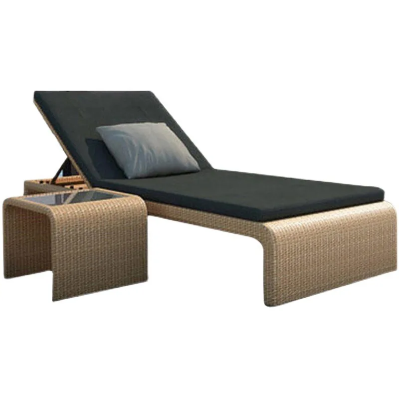 Outdoor Pool Loungers Seaside Rattan Beach Chairs Courtyard Garden Hotel Outdoor Leisure Lounges