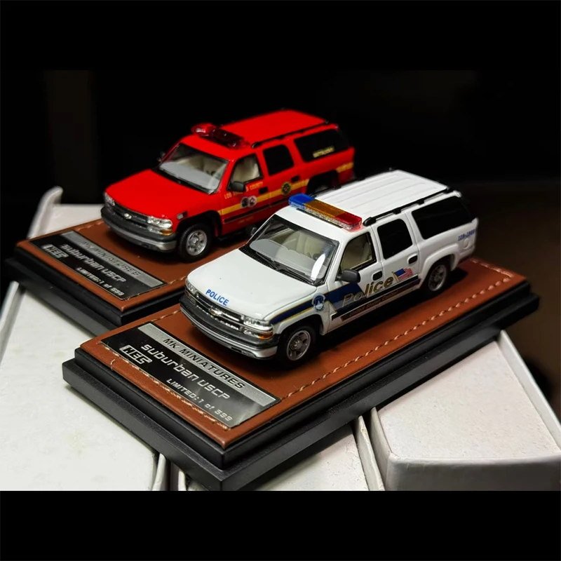 

MK 1:64 Scale Suburban Fire Engine Ambulance Limited Edition Simulation Alloy Car Model Display Collectible Gift Souvenir