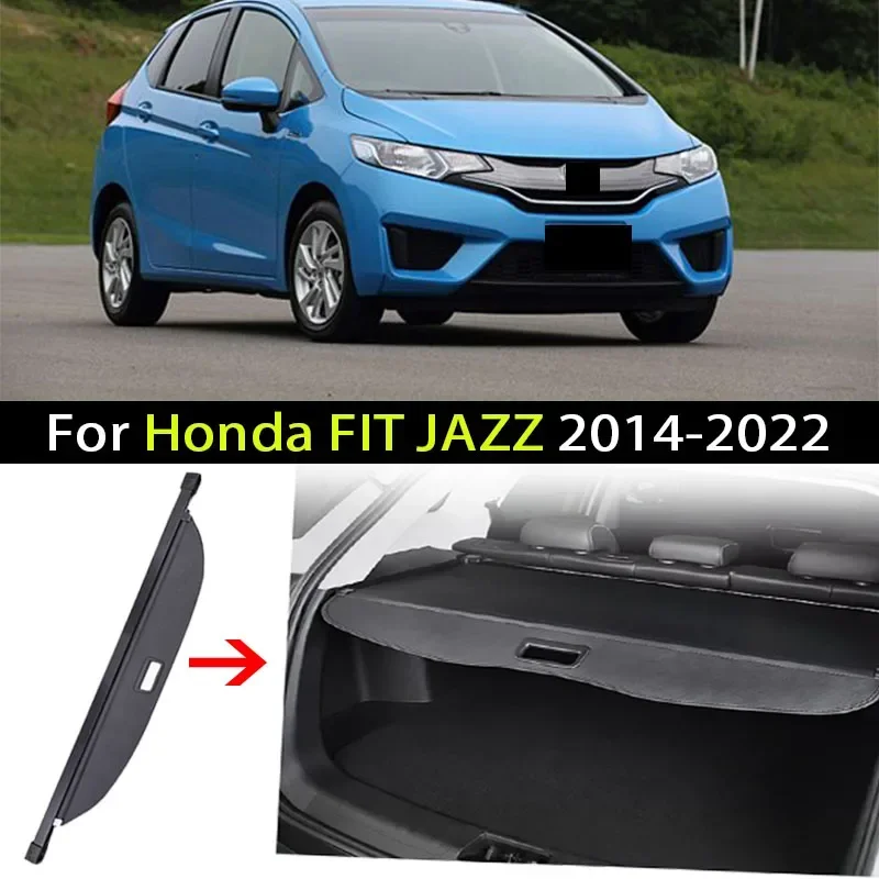 Car Trunk Cargo Cover for Honda Fit Jazz 2014 2015-2022 Luggage Tray Storage Security Shield Curtain Partition Mat Accessorie