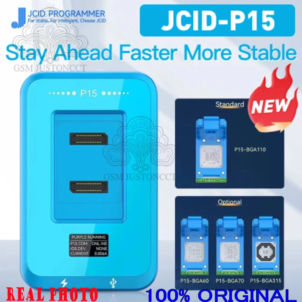 

JC JCID P15 Nand Programmer for iPhone, 7, 8, X, 11, 12, 13, 14, 15 Pro Max, Hard Drive, BGA 60, 70, 315 Data Read, Write Unbind