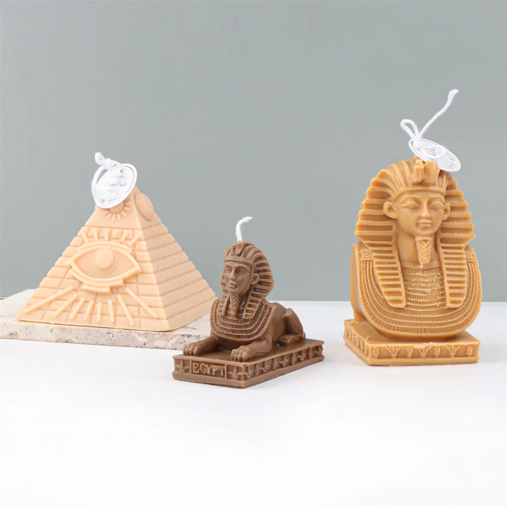 Sphinx Pyramid Indian Cultural Silicone Candle Mold Scent Plaster Resin Festive Romantic Deco Gypsum Handicraft Gift Making Tool