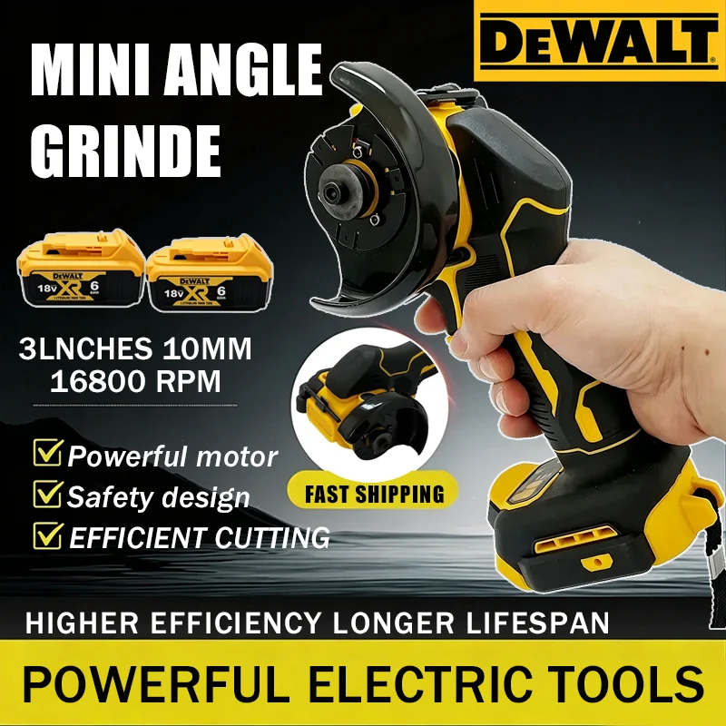 2026 NEW DEWALT 3‑Inch Mini Cordless Angle Grinder Portable Polishing Grinding Cutting Power Tool Compatible With 20V Battery