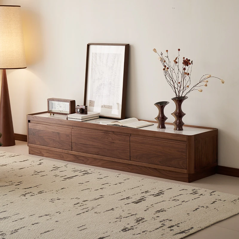 

Minimalist Living Room TV Stand With Natural North American Black Walnut Veneer