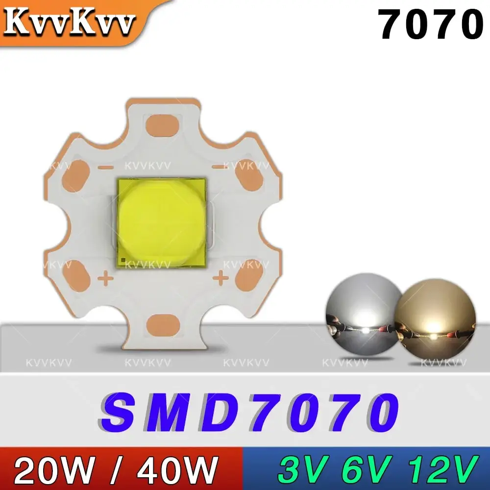 XHP70 7070 LED Chip 20W 40W High-Power Lamp Bead for DIY Lighting 3V 6V 12V Compatible with 16mm 20mm Copper PCB Board Accessory