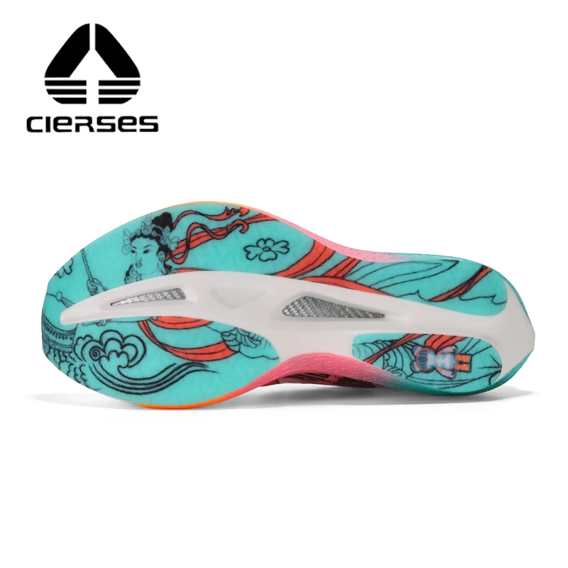 China Anime Customized Full Palm Carbon Plate Running Shoes for Men Marathon Road Fitness Sports Shoes Lightweight Breathable