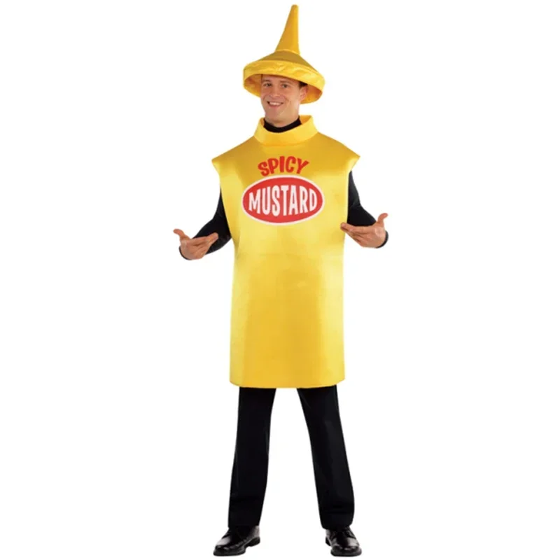 Adult Funny Food Halloween Cosplay Purim Outfit Ketchup And Mustard Couple Costumes