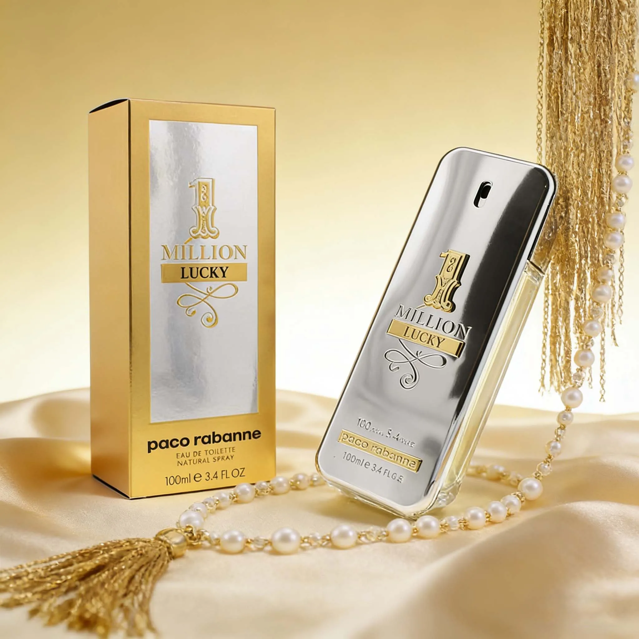 Paco Rabanne 1 Million Lucky Fragranza Maschile con Note Agrumate Vivaci e Calde, Lunga Durata, 100ml