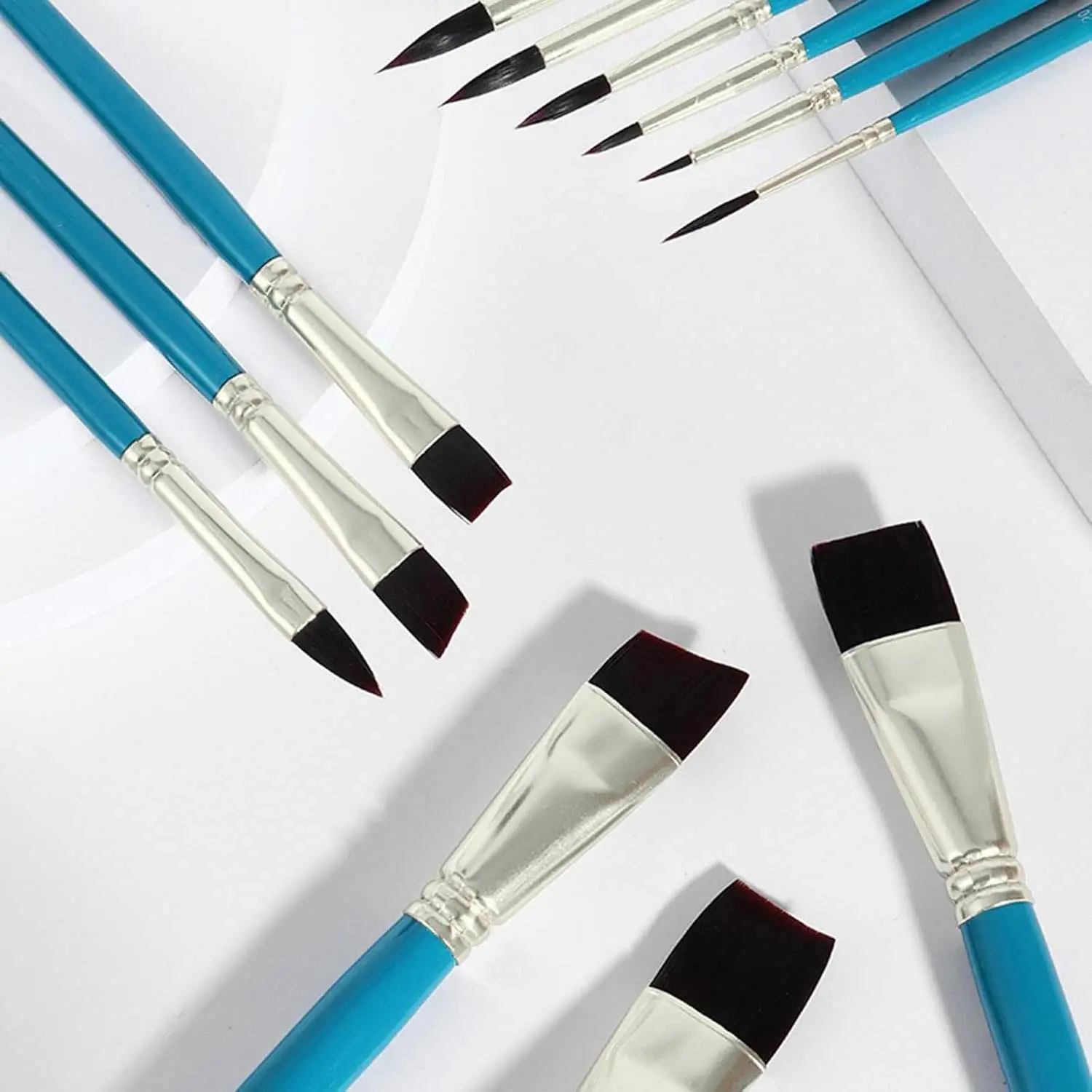 12-teiliges professionelles Gesichtsmalerei-Pinselset mit Nylonborsten, ideal für Bühnen-Make-up, Blütenblattspitzen, Prägung und Linienarbeit – Detail 5