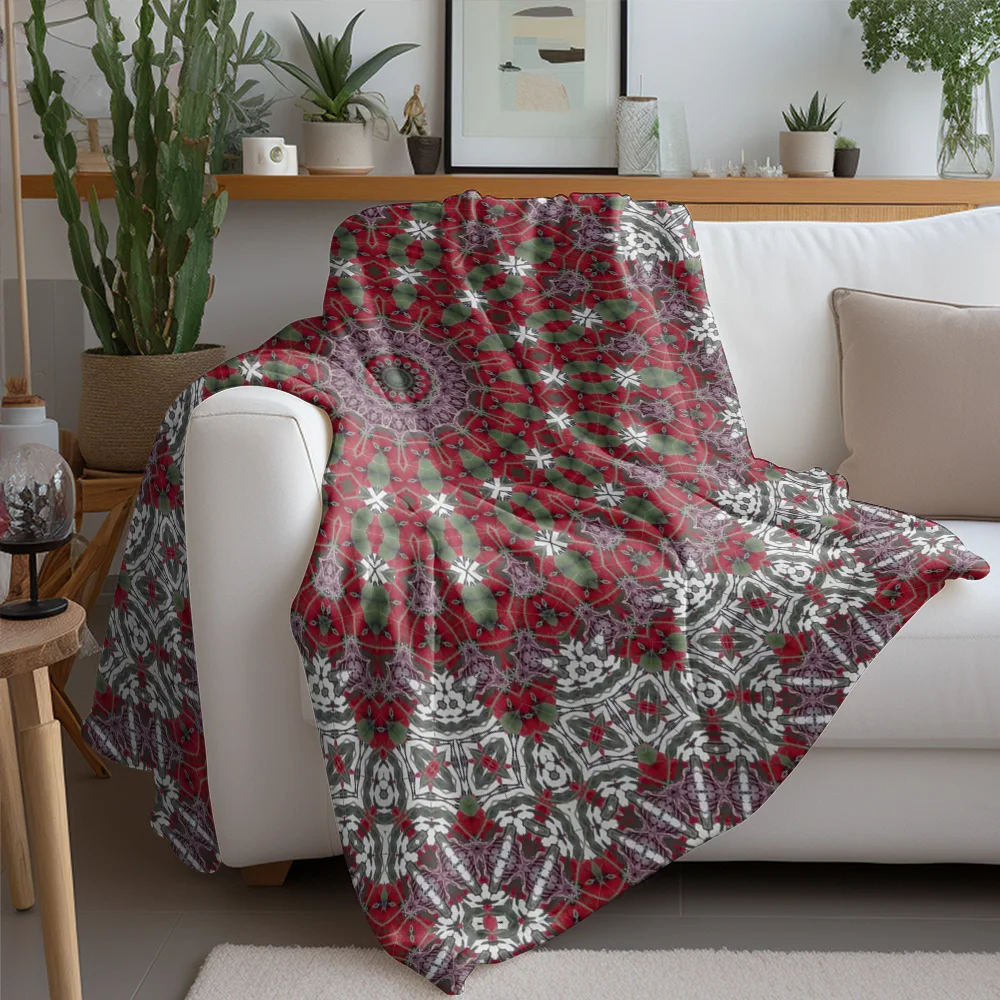 Bohemian Pattern Fleece Blanket Vintage Ethnic Kilim Rug Throw Blanket Decorative Sofa Bed Bedspread Home Decor