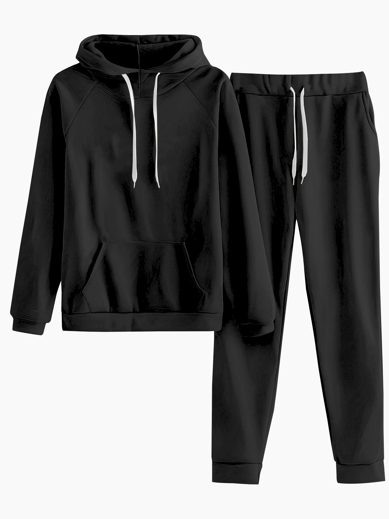 European and American style women's sports two-piece set: long-sleeved top with round neck and side stripe decoration, paired with jogger pants. Loose, drop-shoulder design. Suitable for home, travel, and casual wear
