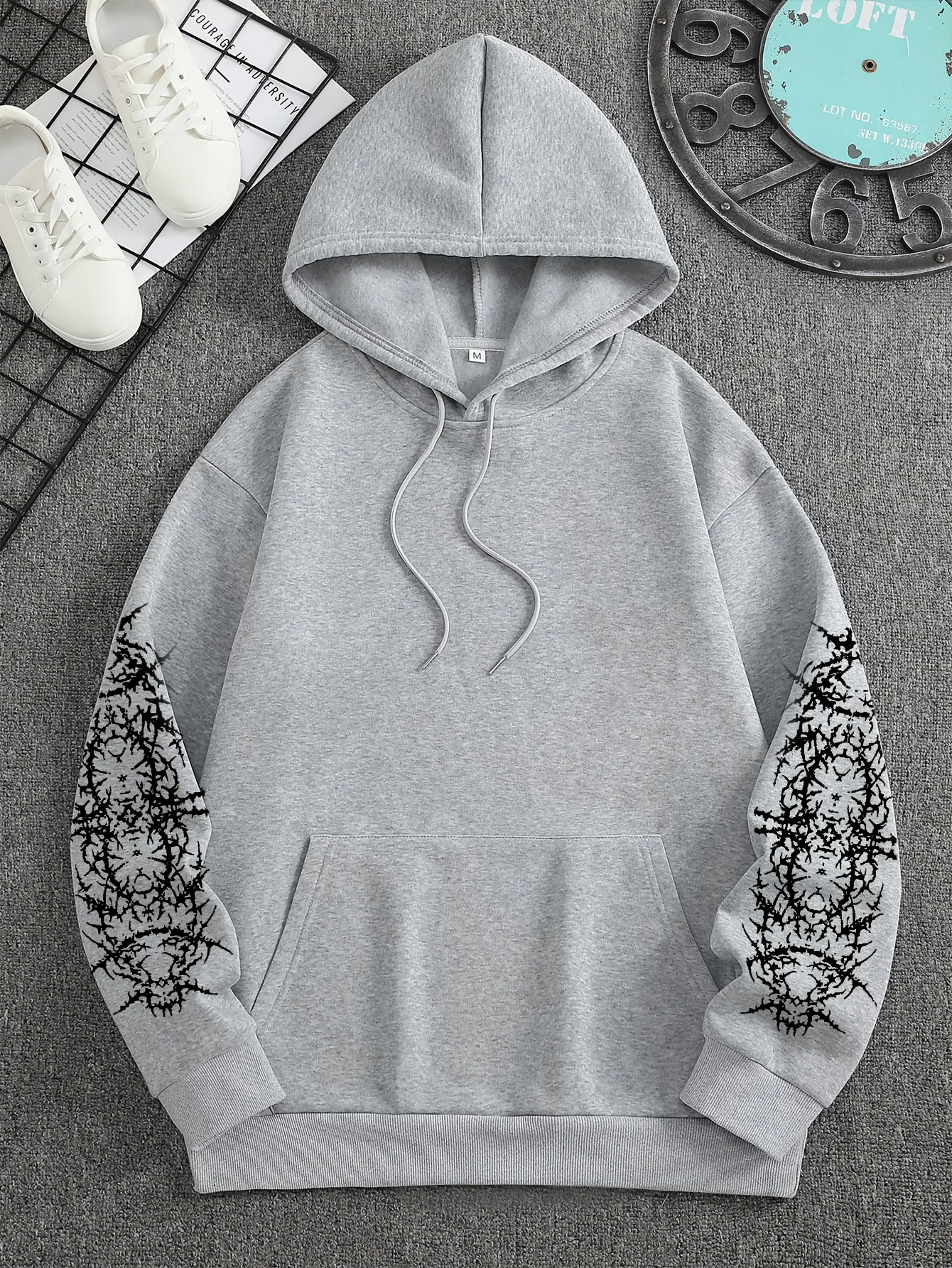 2026 Retro Y2K Gothic-Muster Bedruckter Pullover-Hoodie für Männer und Frauen, Modischer Street-Style Casual Kapuzenpullover – Detail 8