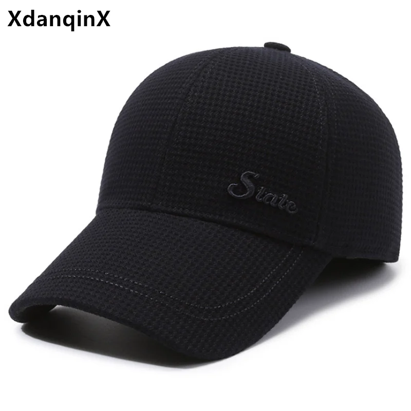 

New Winter Plush Thickened Coldproof Earmuffs Hats Warm Baseball Caps For Men Snapback Cap Bone Dad's Cotton Hat gorras шапка