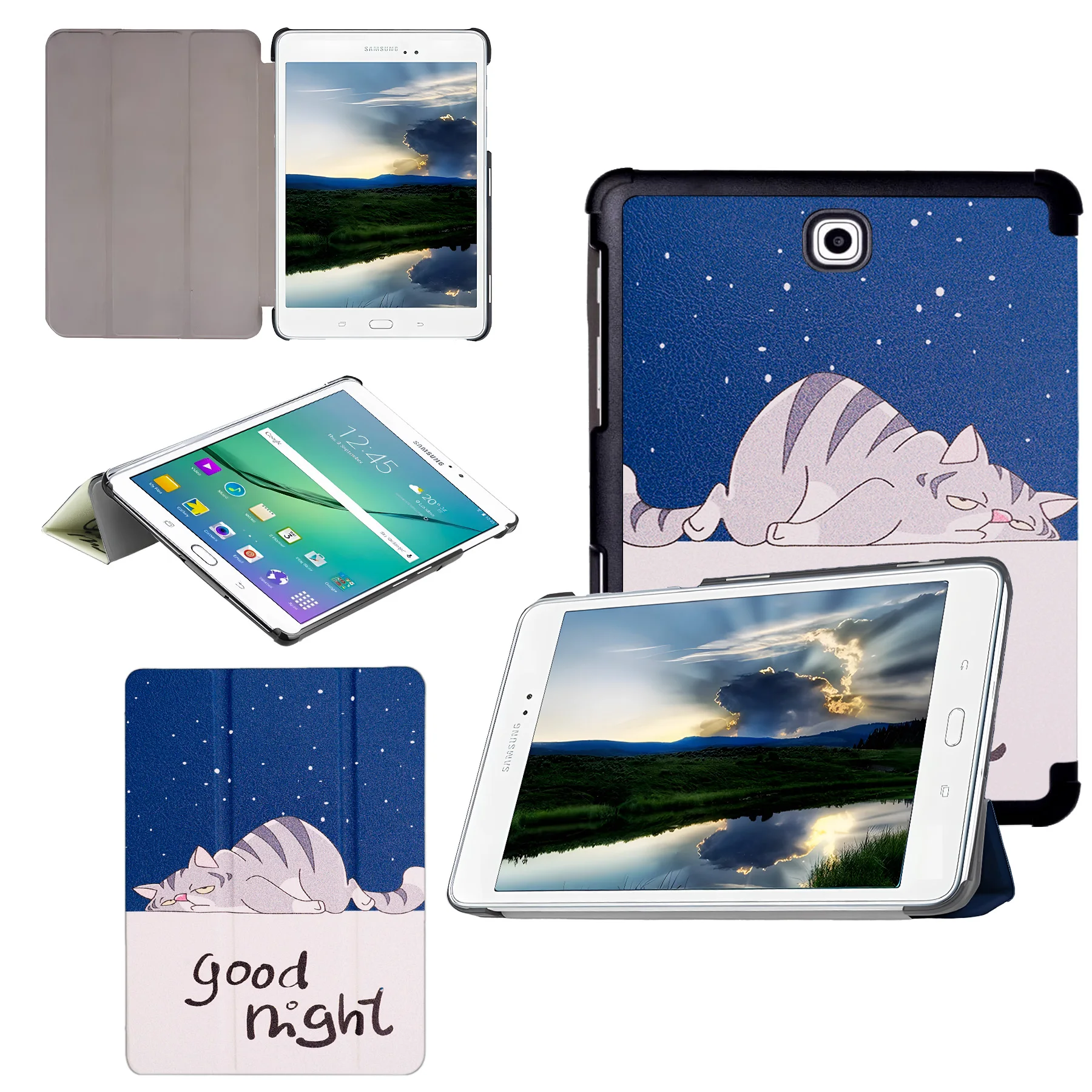 

Tri-Fold Case Compatible with Samsung Galaxy TAB S2 9.7 inch Tablet - SM T810/T813/T815C/T819C(2014 Edition) - Premium PU Leathe