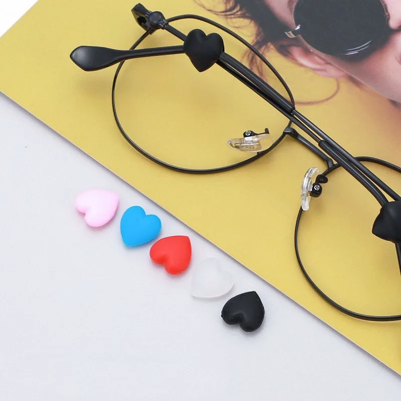 Heart Silicone Anti-Slip Cover New Cute Colorful Love Sports Eyeglass Temple Tips Sleeve Retainer Fashion Glasses Accessories