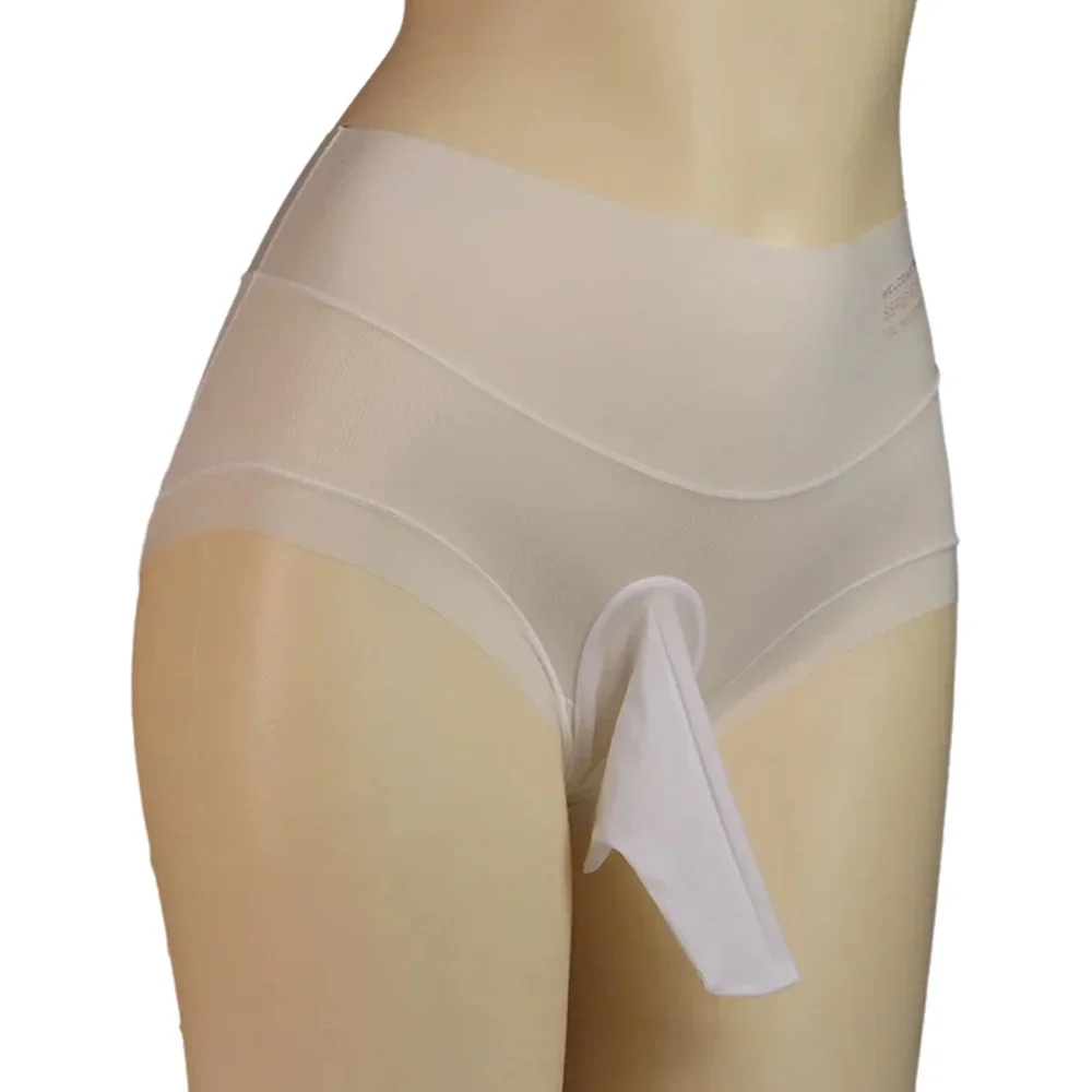 Sissy Pouch Panties Men Ice Silk Smooth Underwear Jj Set  Seamless See Through Lingerie Hip Lifting High Elastic Bikini Briefs