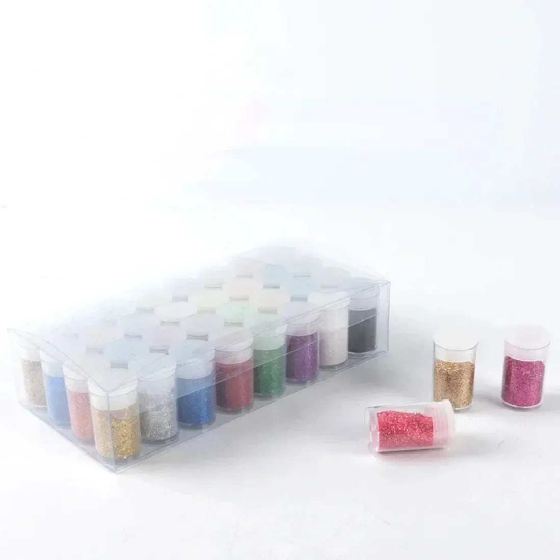 32Colors/Box Solid Color Nail Glitter Powder Acrylic Carving Powder Sculpture Powder 3D Manicure Nail Carving Powder Body Powder