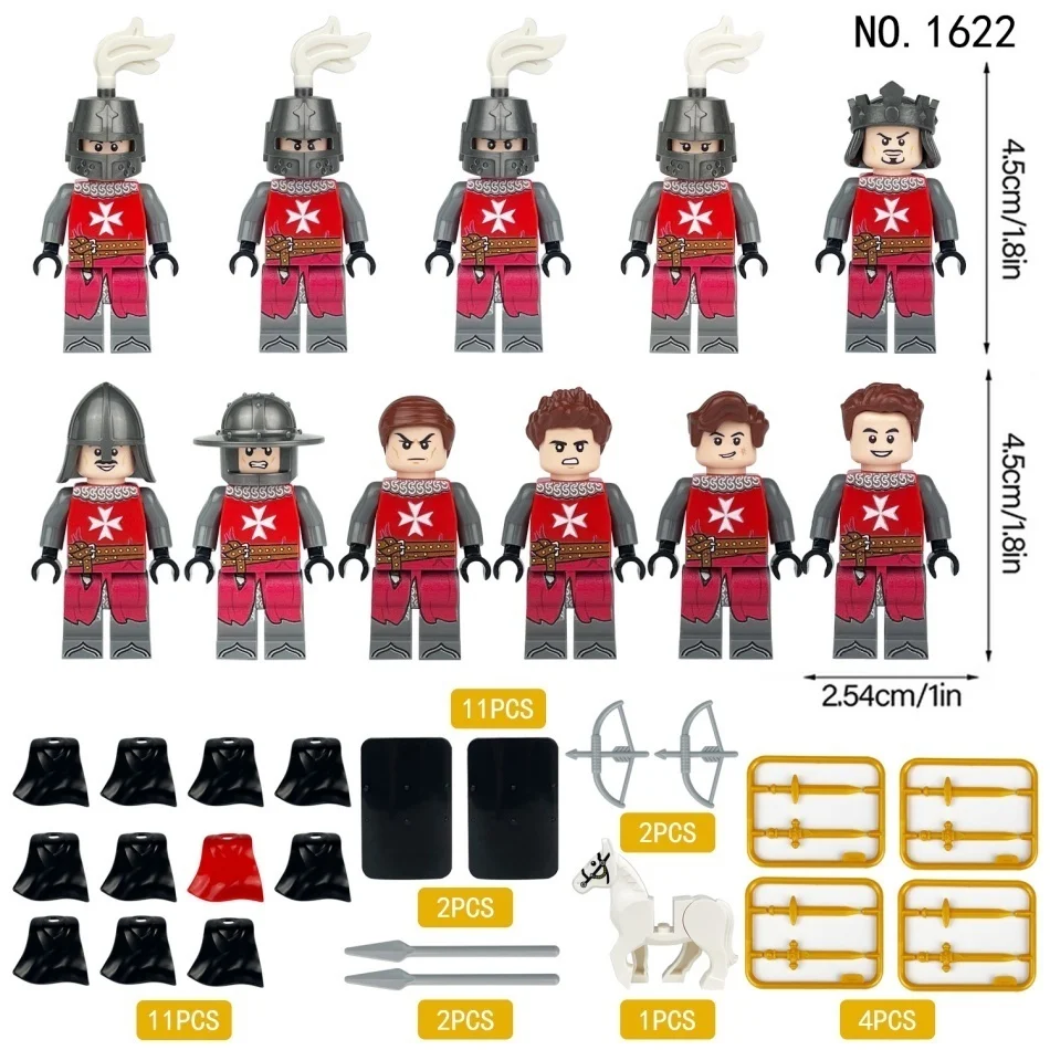 Building Block Mini Action Doll Figures Medieval War Ancient Roman Soldiers Warhorse Chariots Toys For kids
