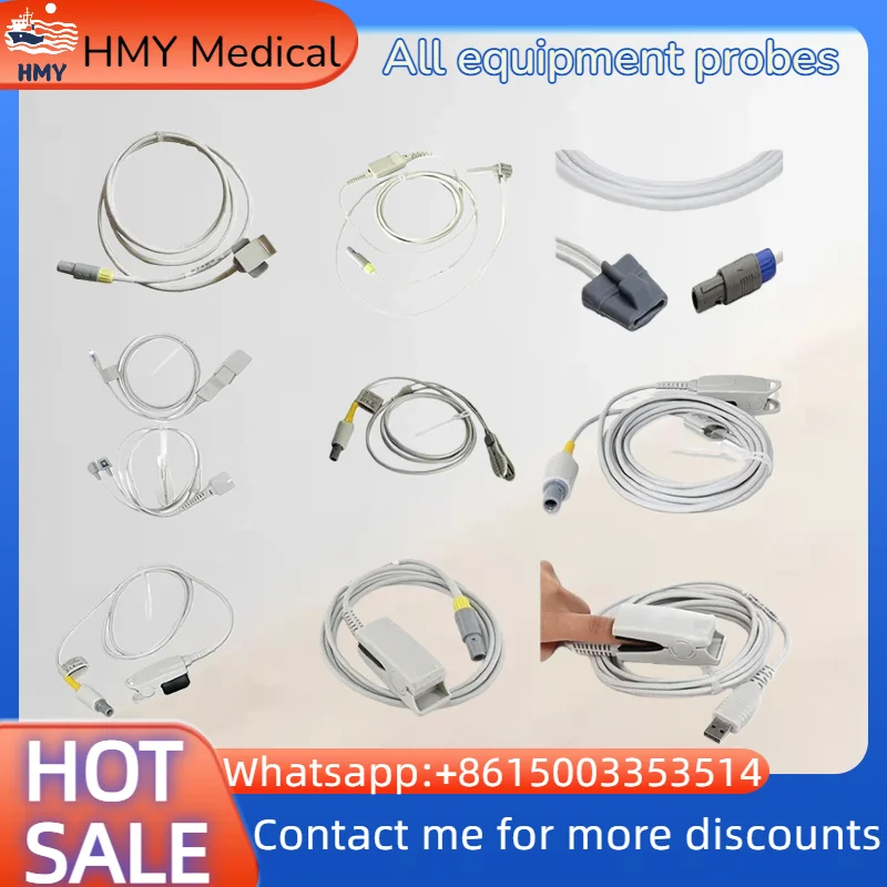 Patient Monitor Accessory Kit, ECG Cable SPO2 NIBP Oximeter Probe IBP Cable Cuff, Replacement Parts for Contec Patient Monitor