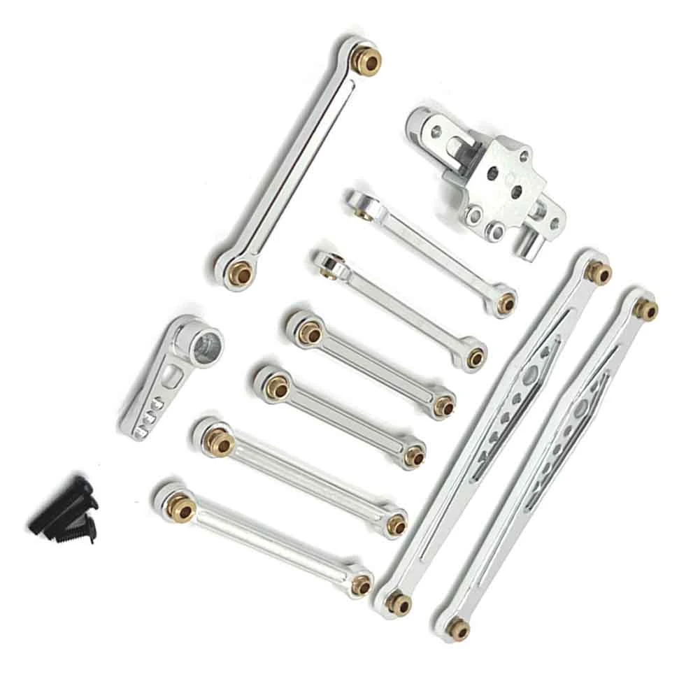 RC Car Upgrade Fixed Rod Steering Group Servo Arm Kit for WLtoys 1/12 124006 12423 12427 Pro RC Car Upgrade Parts Silver