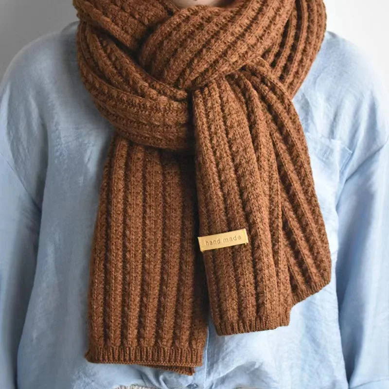 Winter Scarf Women Mens Thick Cable Knit Wrap Chunky Long Warm Scarf for Travel Office Warm Cashmere Scarves Neckercheif