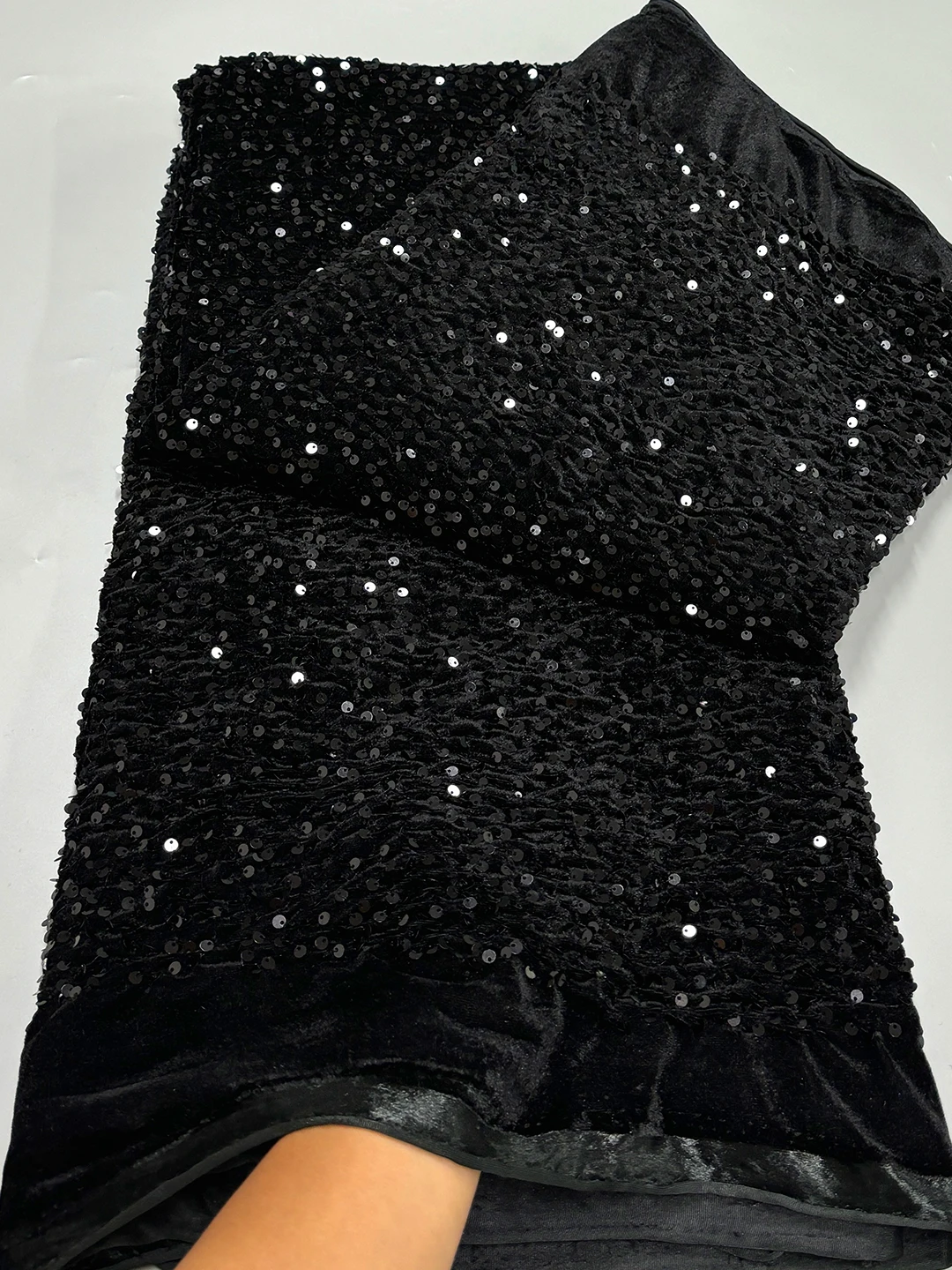 Latest African Velvet Lace Fabric 2024 High Quality Nigerian Velvet Lace Fabrics With Sequins French Velvet Lace For Women Dress