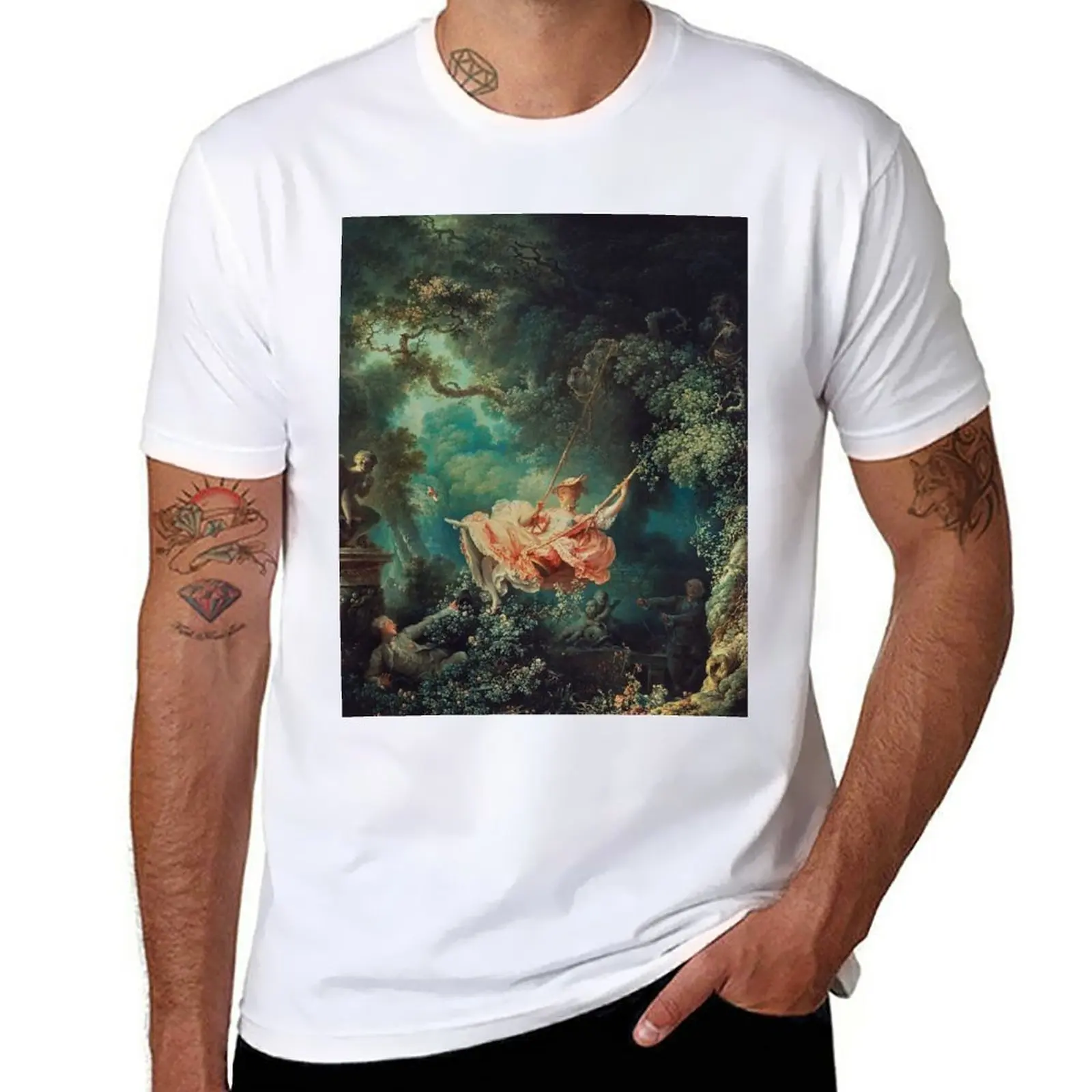 New The Swing Painting - Jean-Honoré Fragonard T-Shirt cat shirts graphics t shirt plain t shirts men