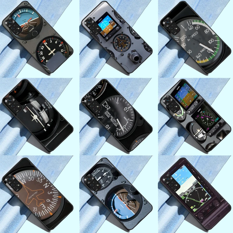 Aeroplane Helicopter cockpit Instrument Case For Redmi 10 9T 9A 9C 9 Cover For Redmi Note 11 10 9 Pro Note10A 10C 10S 8T 9S Case