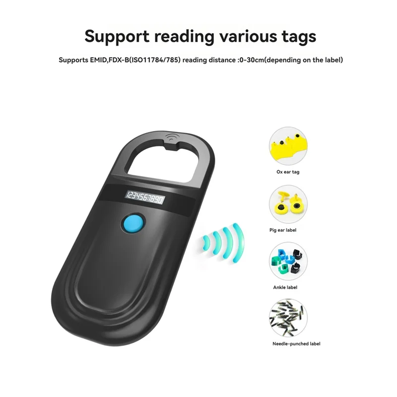 RFID-считыватель для домашних животных, 134,2 кГц, 125 кГц, двухчастотный сканер чипов для домашних животных, USB + Bluetooth, чип для домашних животных, кошек, собак, тегов для животных-TCE