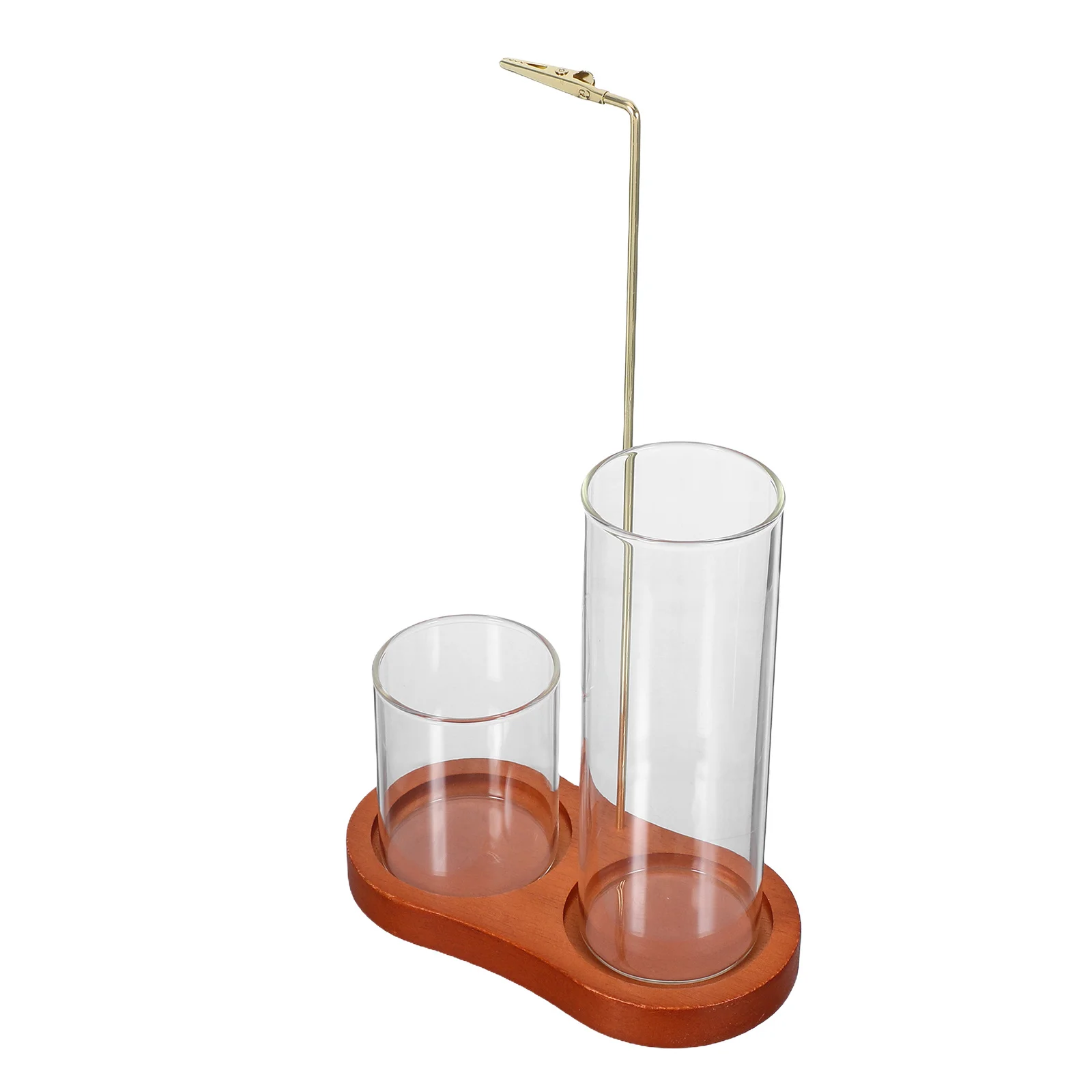 

Wooden Incense Burner Holder For Sticks Solid Wood 8-Shaped Modern Zen Backflow With Glass Container Light