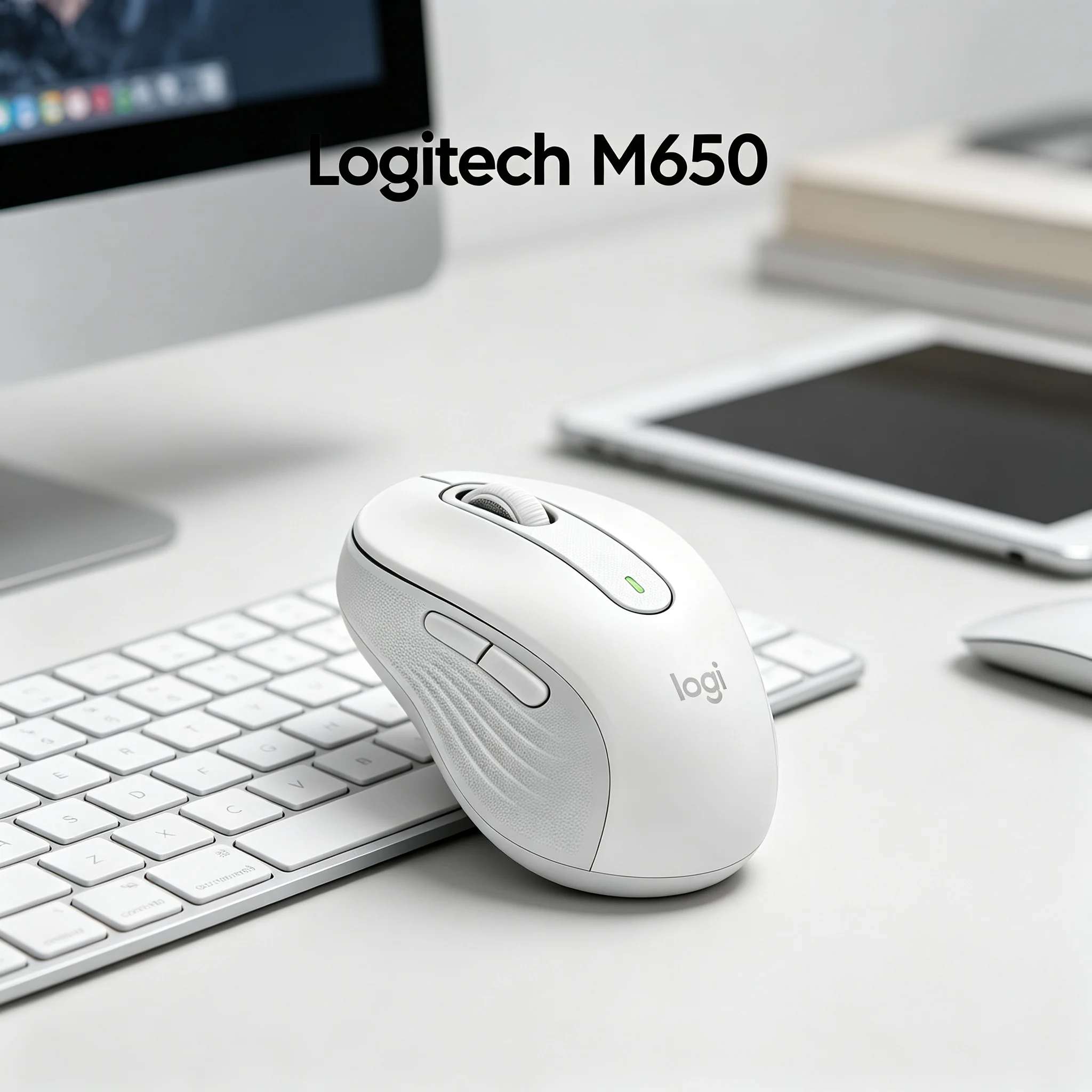 Logitech M650 Signature Bluetooth Wireless Office Mouse Multi Device Connection 24 Months Battery SilentTouch Quiet Click Adjust