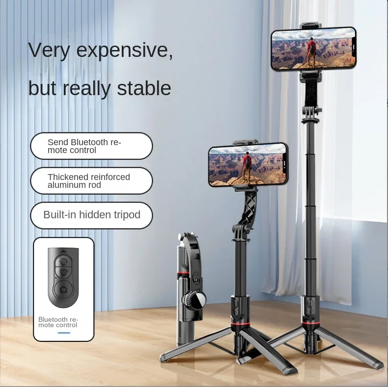 

Stable Aluminum Alloy Rod Anti-Shake Smart PTZ Multi-Function Bluetooth Selfie Stick Tripod L19 Bracket