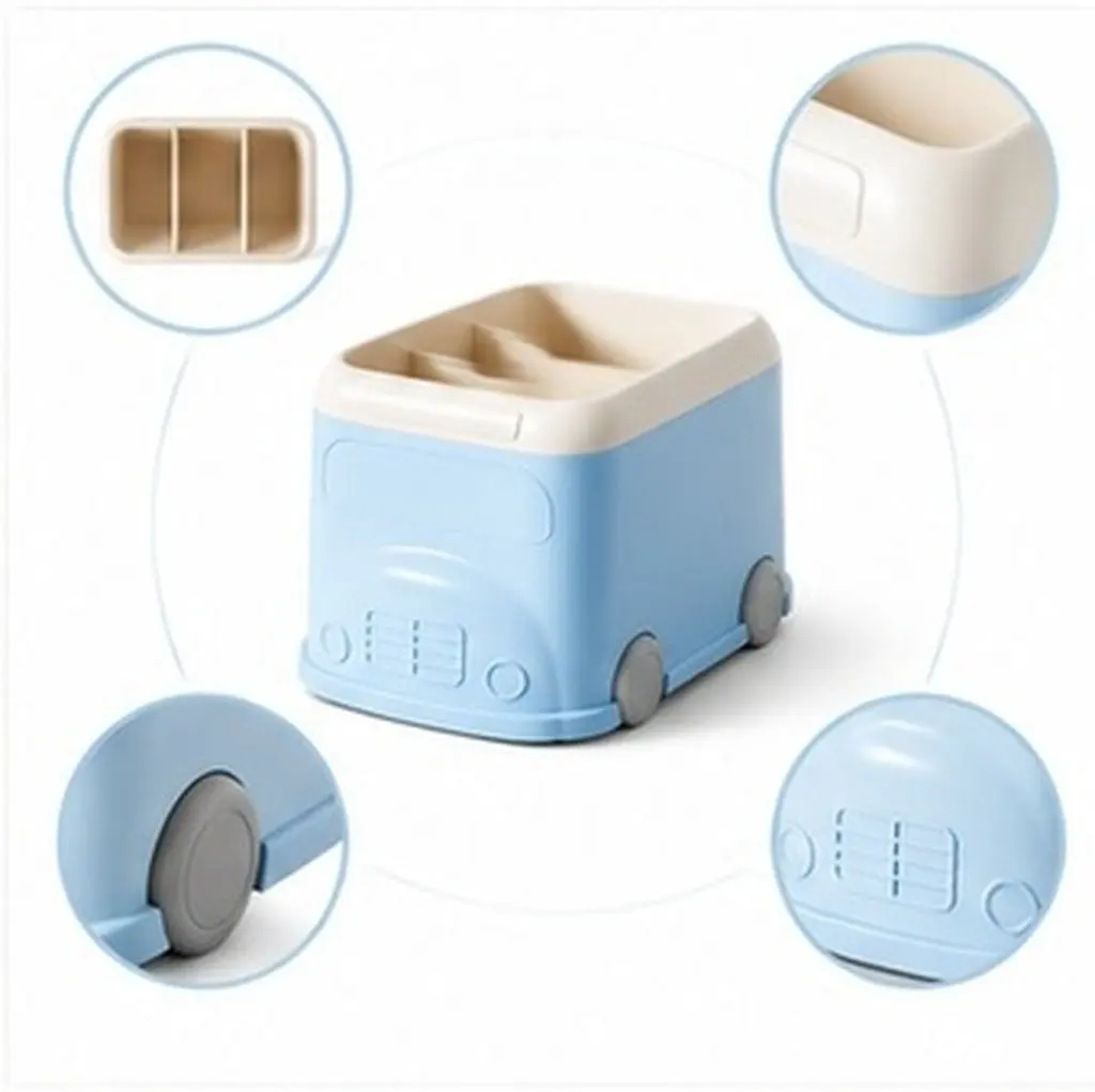 3-Compartment Desktop Organizer Plastic Pen Pencil Holder for Art Supplies Makeup Tools Remote Controls Glasses Sundries