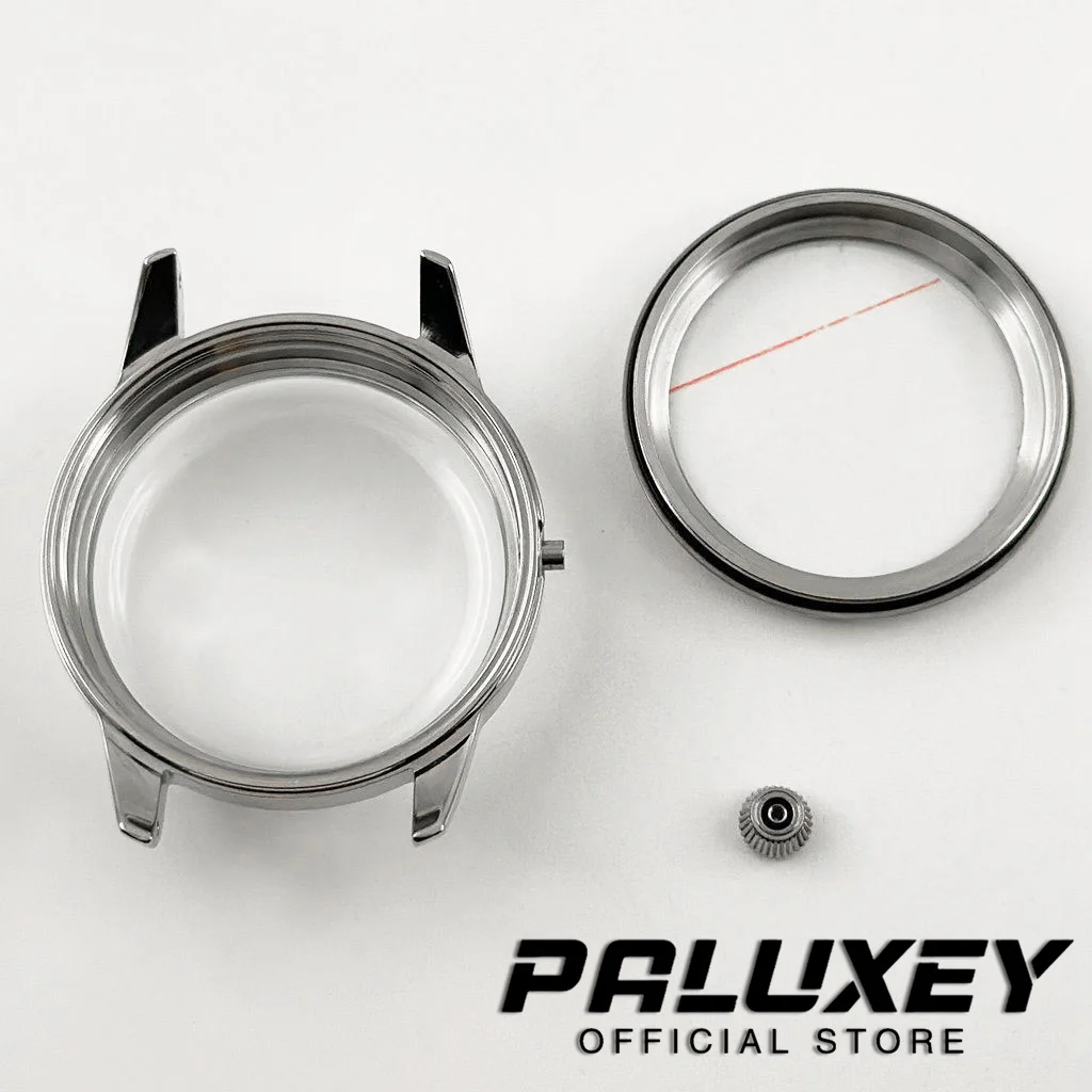 33mm Cocktail Watch Case Fit for NH38 NH35 Automatic Movement Arch Glass Transparent Backcover Steel Silver Case Suit 29mm Dial