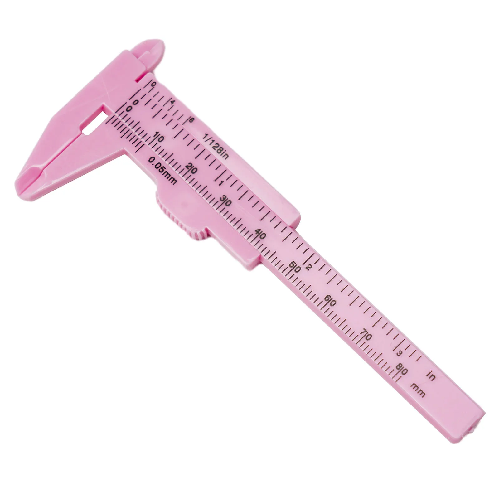 1pc Plastic Portable Mini Sliding Vernier Caliper 0-80mm Double Scale Gauge Student Ruler Measure Tools