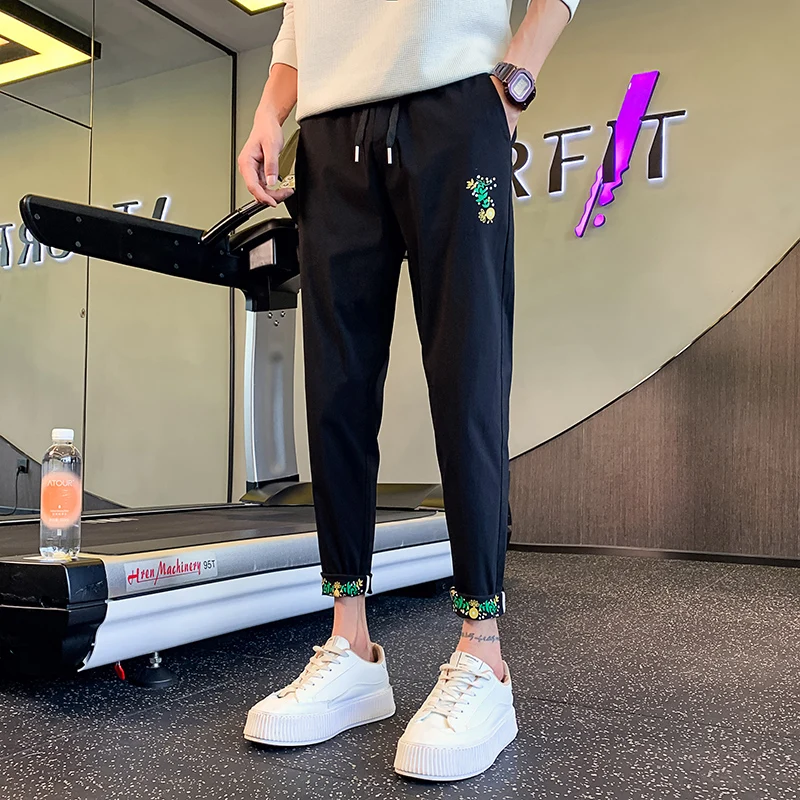 

Slim Fit Casual Men's Pants 60 Small Size 26 Number Spring Autumn Trend Low Waist Long Trousers Youth Active Sle