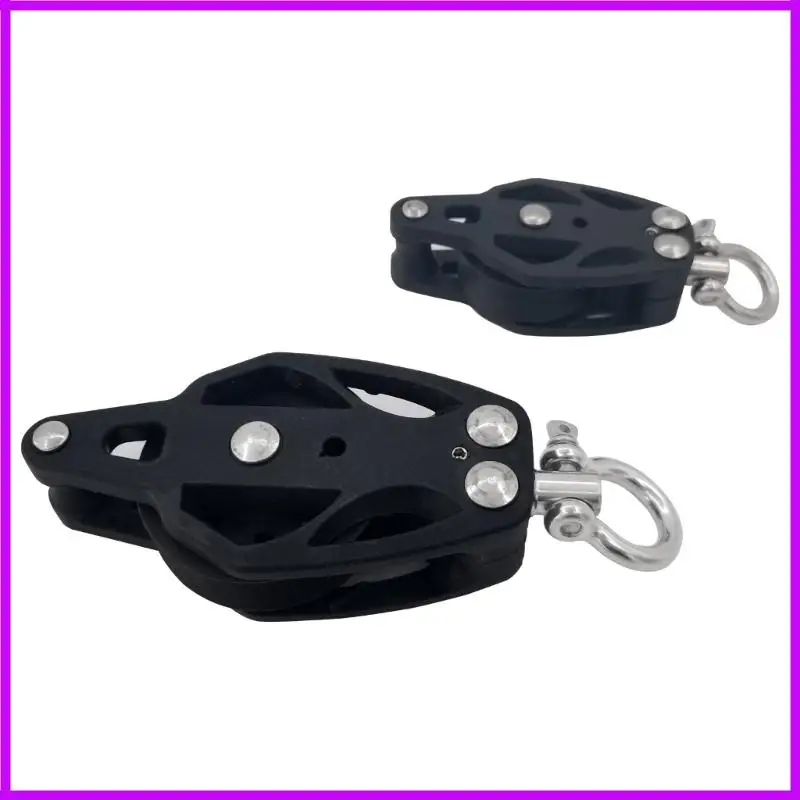 R9CC Kayak Pulley Block Heavy Duty Nylon Stainless Steel Marine Pulley Block Sheave for Ship Yacht Canoe