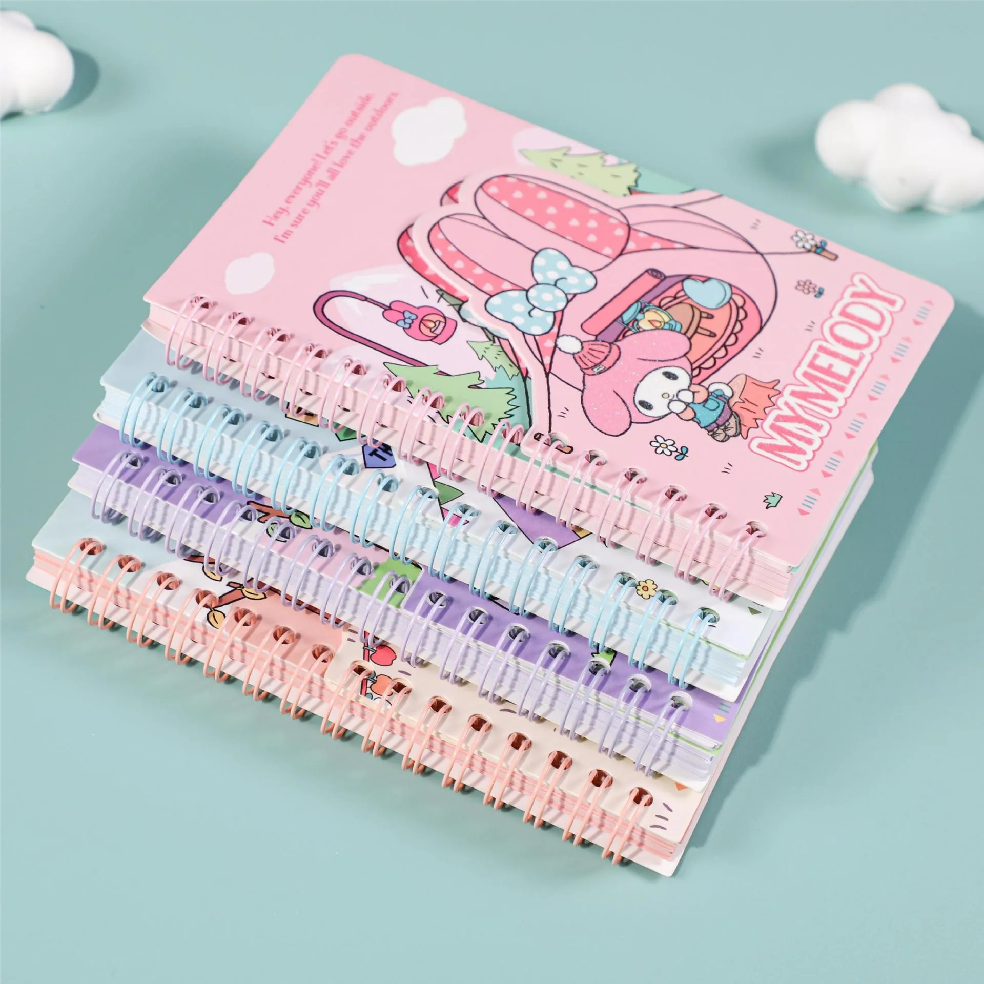 Sanrio A6 Coil Book Kuromi Mymelody Cinnamoroll Hellokitty Learning Stationery Notebook Unique Kawaii Cover Design For Students