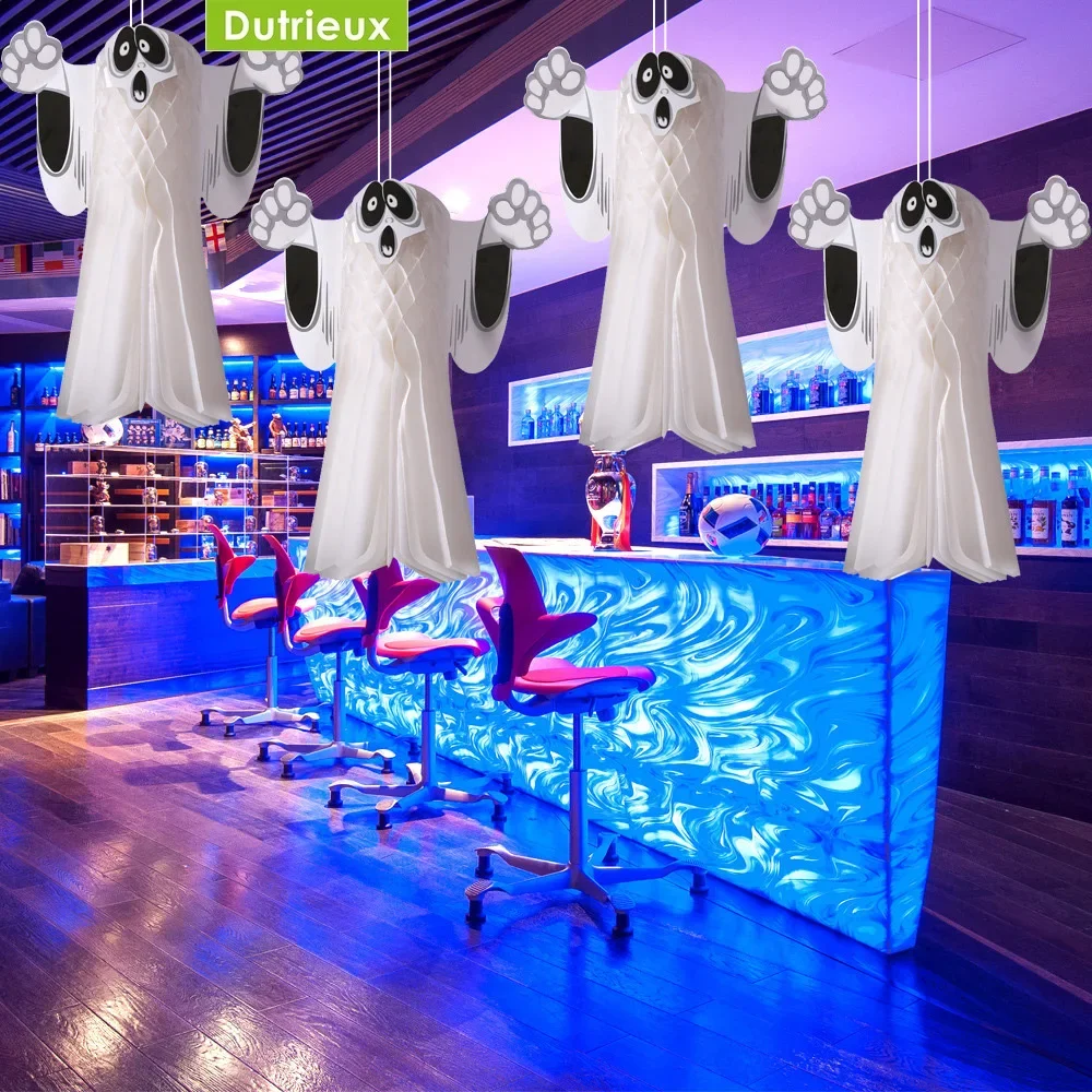 Halloween Three-Dimensional Ghost Pendant Bar Party Decoration Supplies Haunted House Horror Paper Pendant halloween decoration