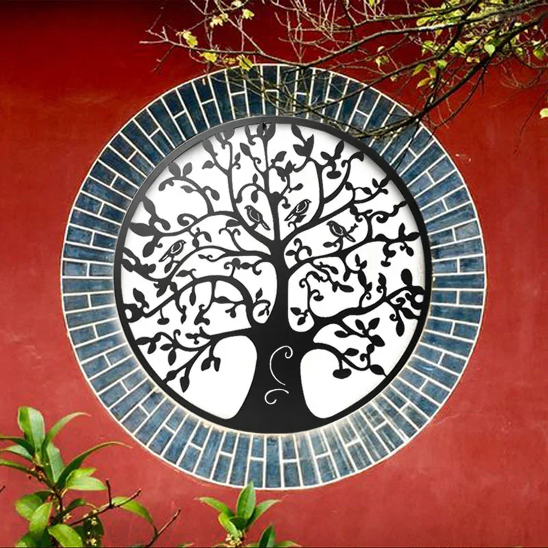 

Iron Art Tree Of Life Wall Decor Intricate Round Hanging Piece Elegant Home Accent Metal Wall Art Decorative Room Ornament