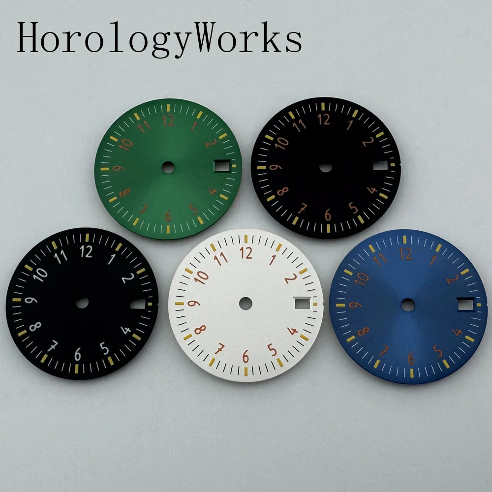 29mm Sterile Dial Fit NH35 Movement Fit 3/3.8 O'clock Crown Green Black Blue White Watch Parts