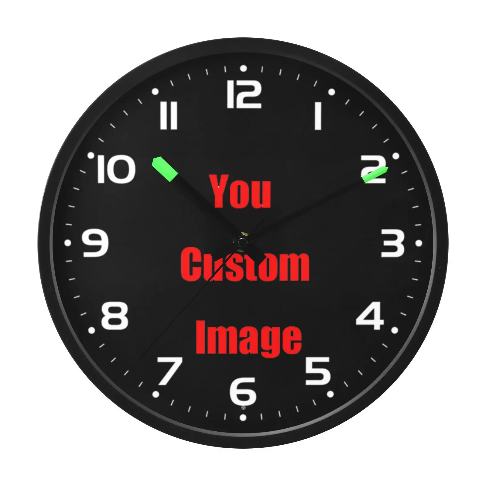 DIY ساعة حائط مضيئة صورة مخصصة ديكور غرفة المعيشة الأسرة ساعة مستديرة الذهب صور شخصية إطار أكريليك ساعة كبيرة