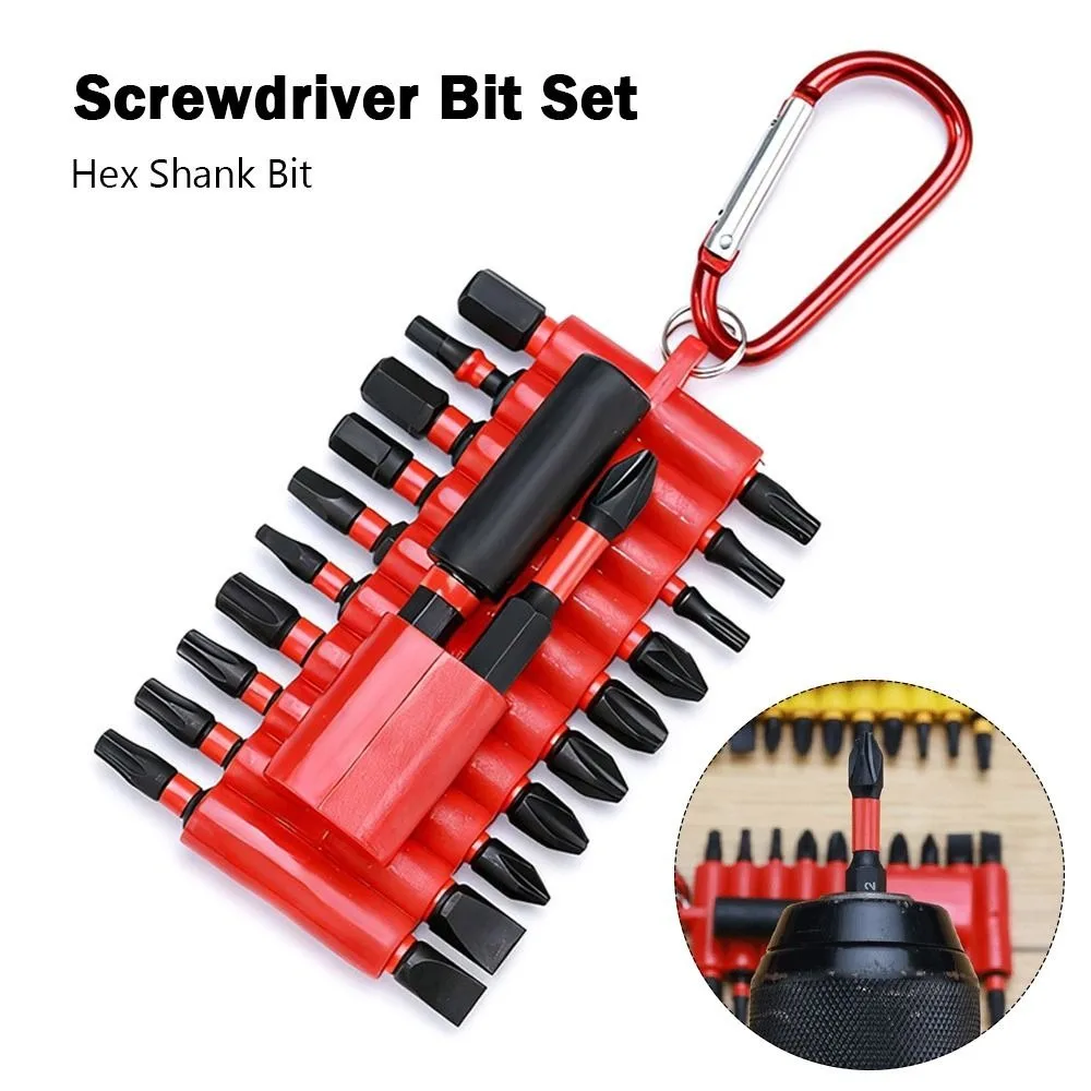 

22Pcs High Hardness Screwdriver Bit Set Impact Resistant S2 Alloy Steel Hex Shank Bit Wear Resistant Anti Slip Hardware Tool Set