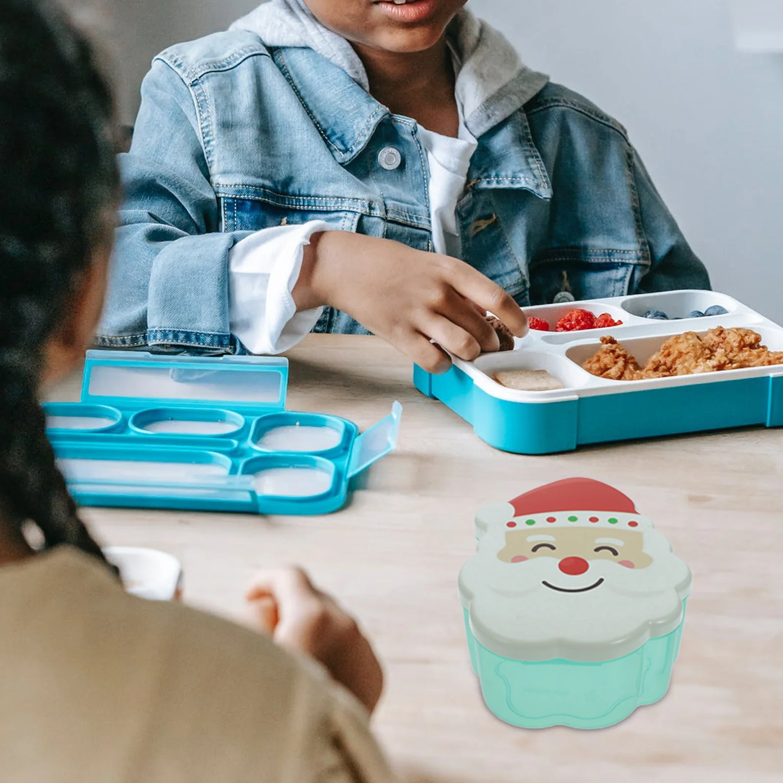 

4 шт., коробки для хранения Санта-Клауса, герметичный портативный контейнер для еды, коробка для хранения свежести, практичный бенто