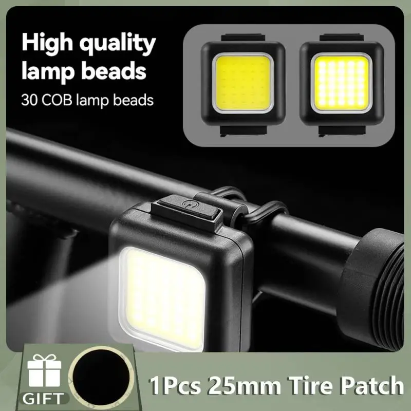 New Bicycle Front Rear Mini LED Light Set USB Rechargeable Cycling Headlight Taillight Light COB Lamp Bead Waterproof Bike Lamp