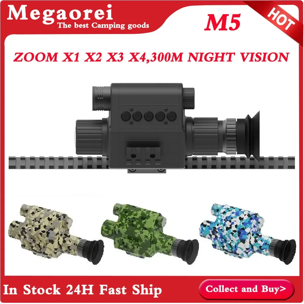 Megaorei M5 Hunting Camera 940nm IR Night Vision Scope Monocular Attachment HD 1080P Video Recording 300 Meters Night Vision