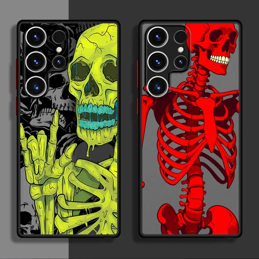 Funda Back Phone Cover Case for Samsung Galaxy S26 S25 Ultra S20 FE S21 S24 Plus S22 S23 FE Note 20 Ultra 10+ Skull Rose