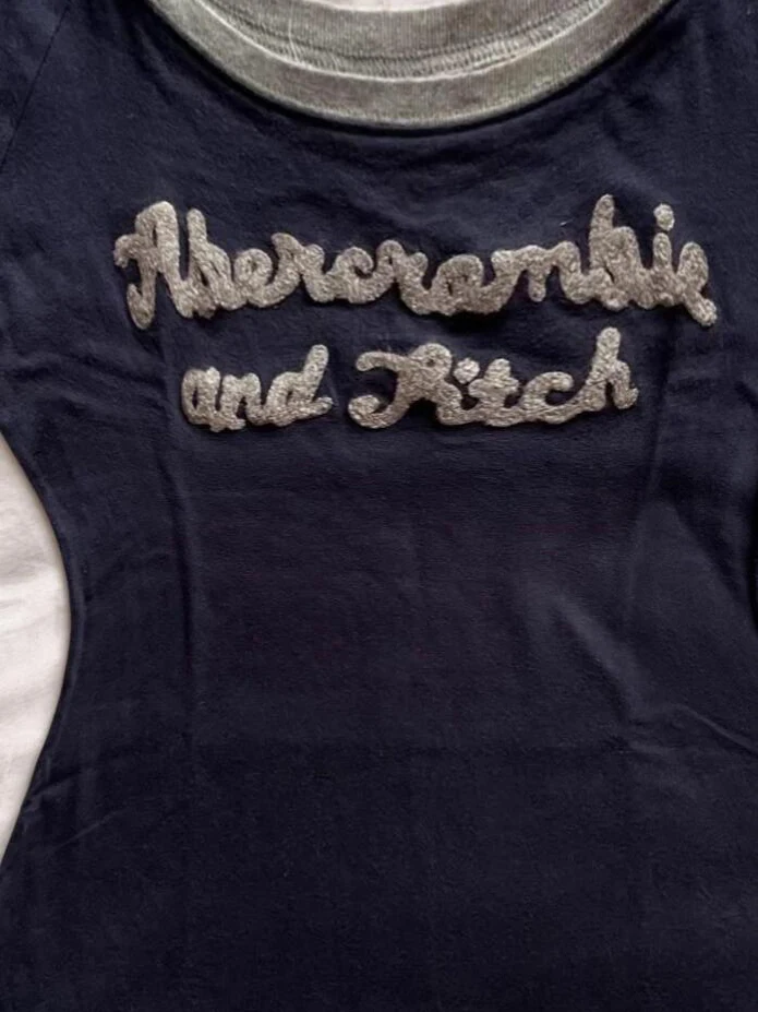 Original American Retro k Blue Letter ort Sve T-irt Women's Design Sense Small Size Cotton Spring Summer Top